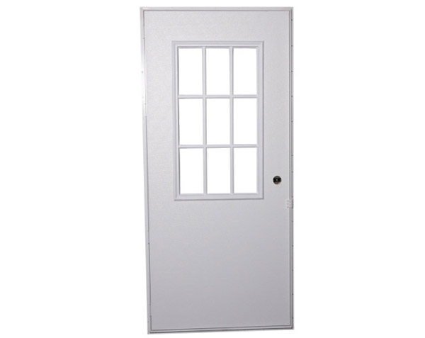 steel entry door with divided glass window for mobile homes and manufactured homes